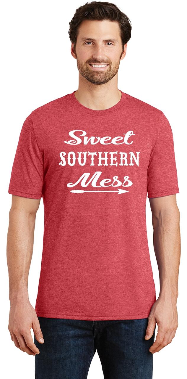 Mens Sweet Southern Mess Tri Blend Tee Country Mom Wife Redneck Shirt
