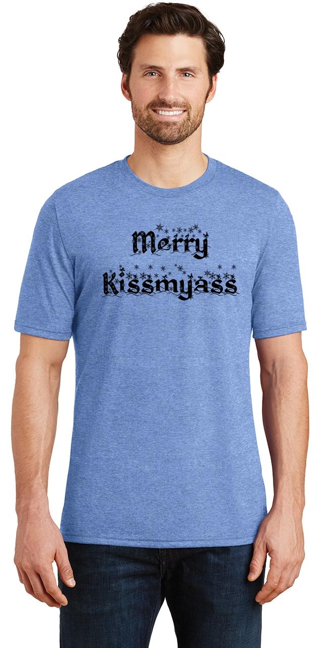 Mens Merry Kiss My Ass Tri Blend Tee Christmas Xmas Rude Mean Shirt Ebay