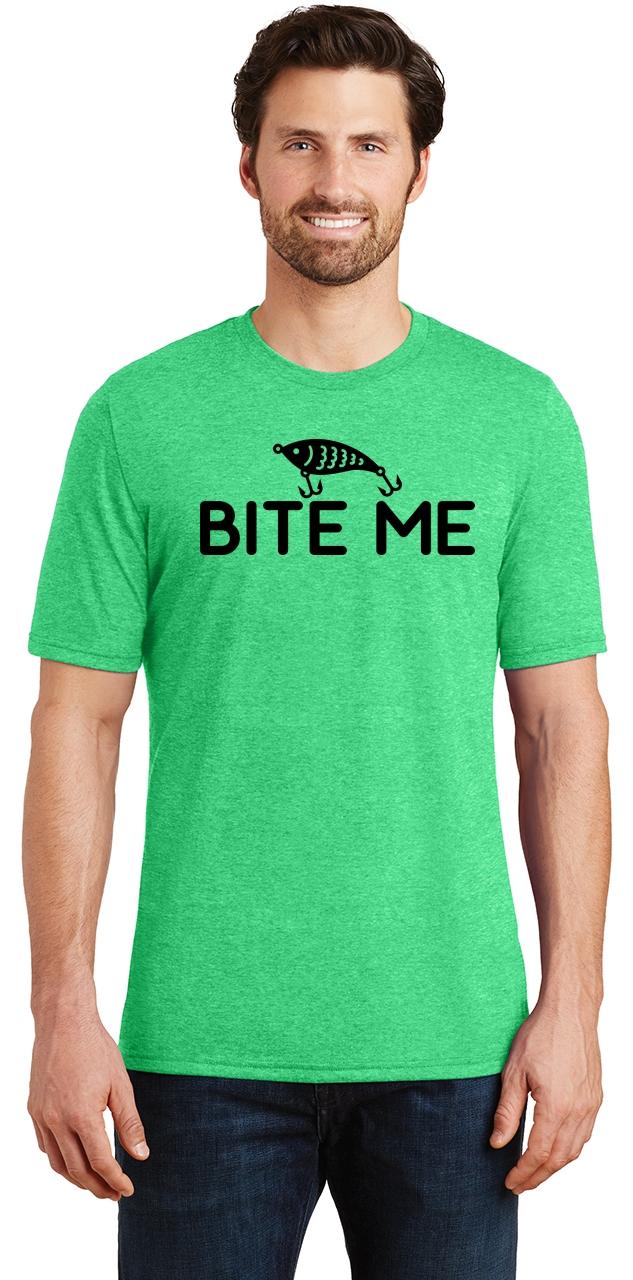 Mens Bite Me Fishing Bait Tri-Blend Tee Country Redneck Tee Shirt | eBay