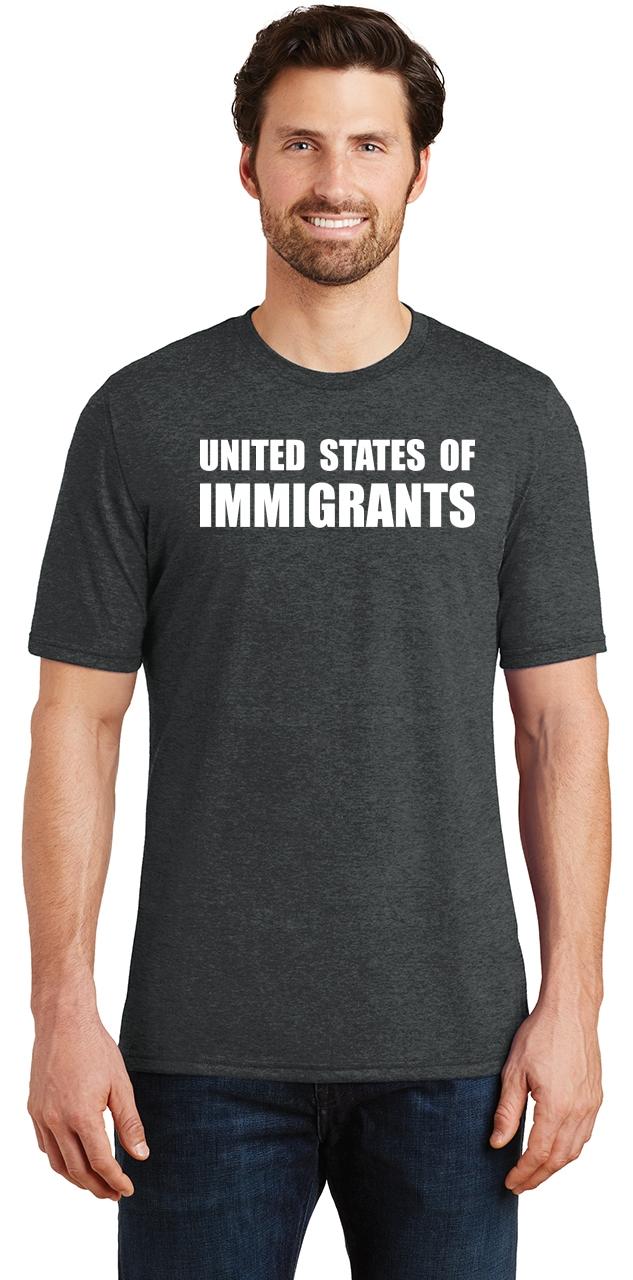 Mens United States of Immigrants Tri-Blend Tee Political Politics Shirt ...