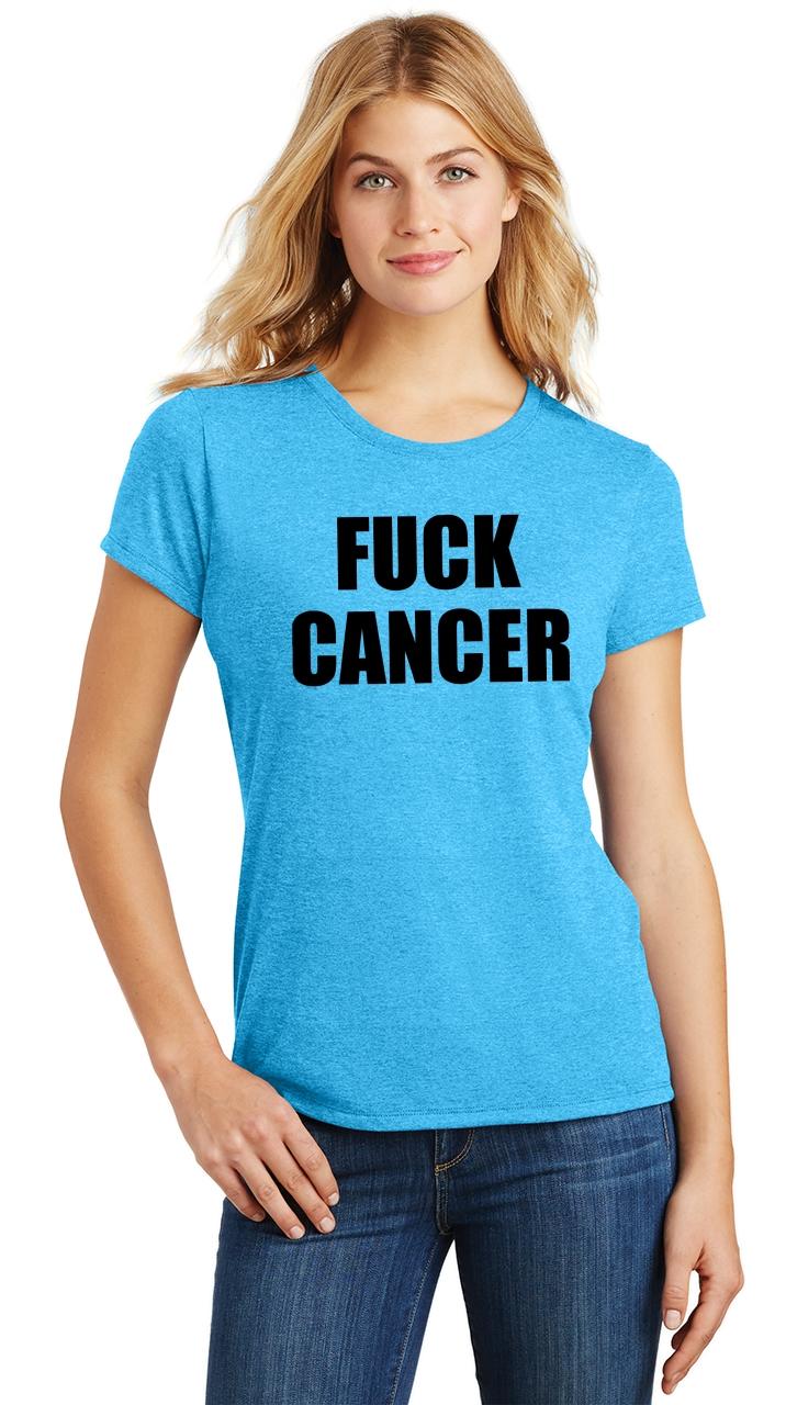 Ladies F*** Cancer Cancer Awareness Shirt Tri-Blend Tee Breast Cancer ...