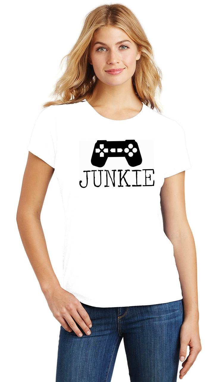 Ladies Junkie Gamer Graphic Tee Tri-Blend Tee Nerd Geek | eBay