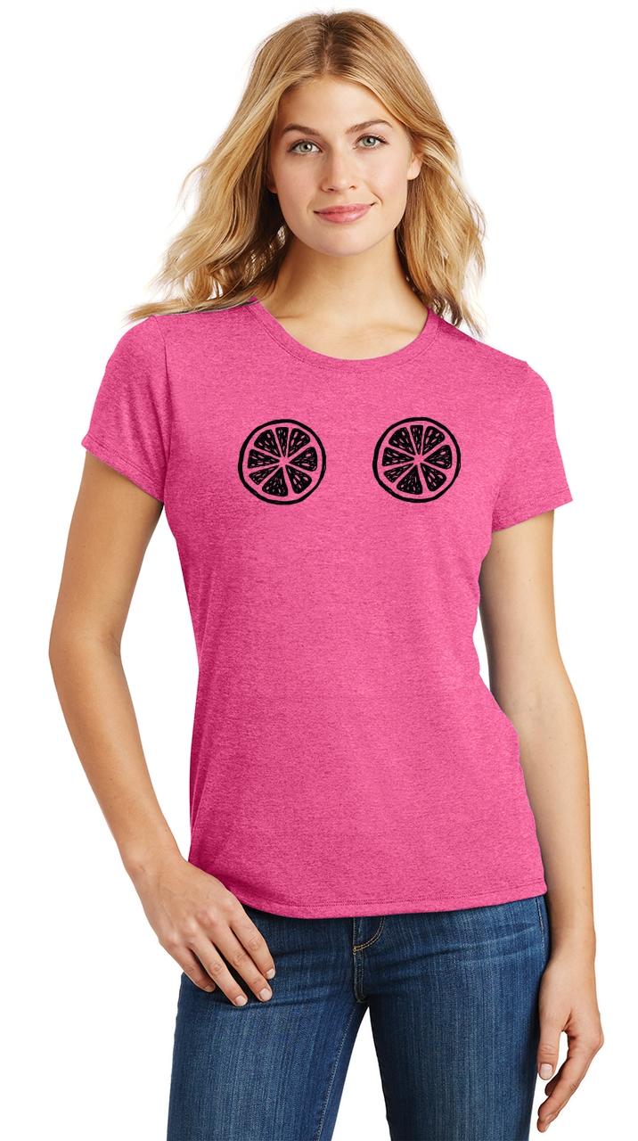 Ladies Lemon Melon Boobs Tri Blend Tee Fruit Sex Party Shirt Ebay