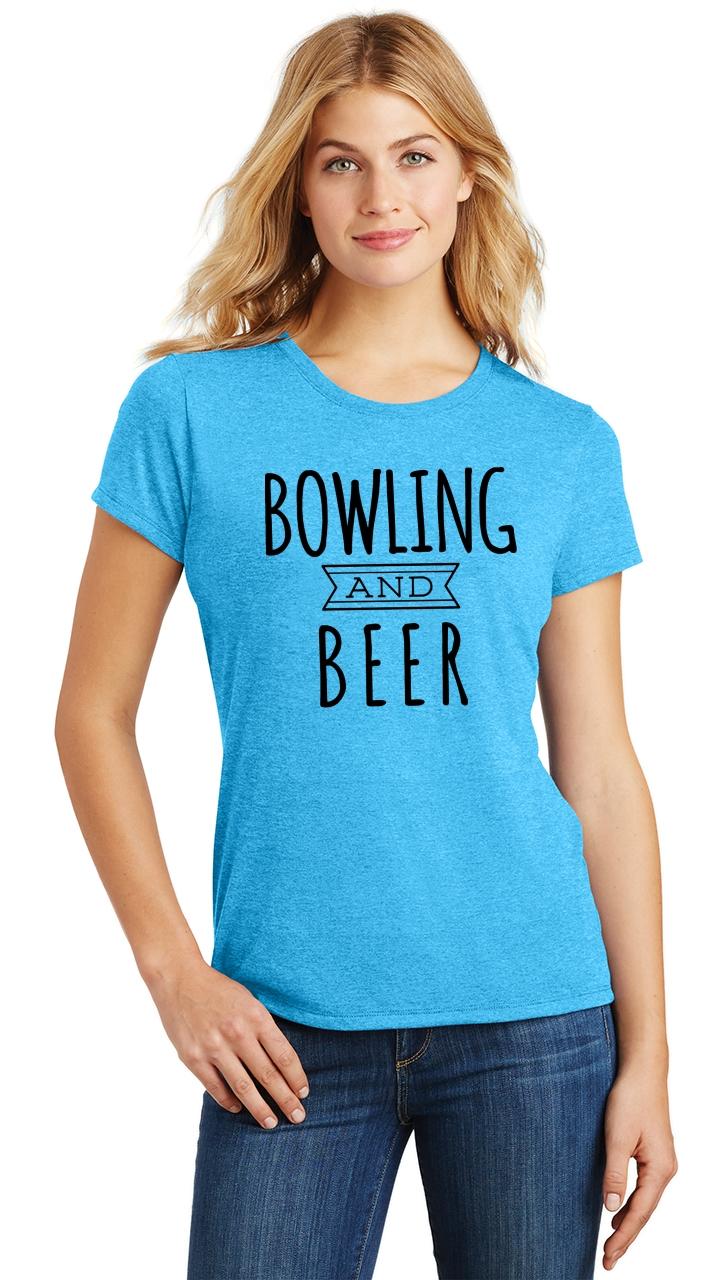 Ladies Bowling and Beer Tri-Blend Tee Bowler League Alcohol | eBay