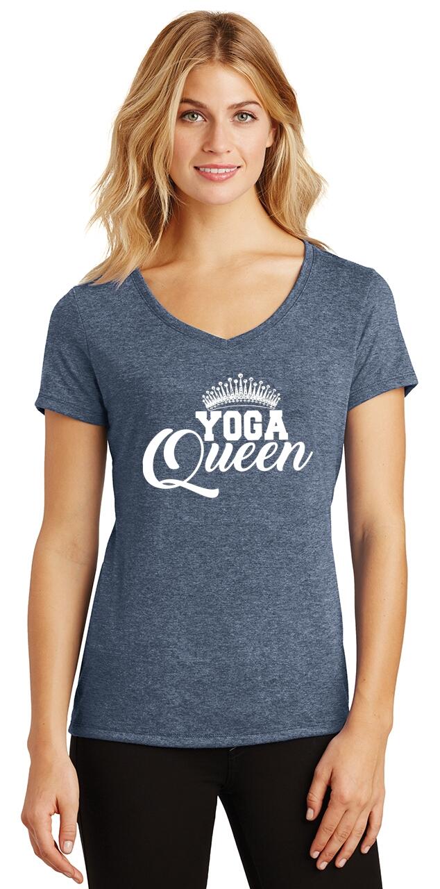 Ladies Yoga Queen Triblend V-Neck Workout Gym Fitness Wife | eBay