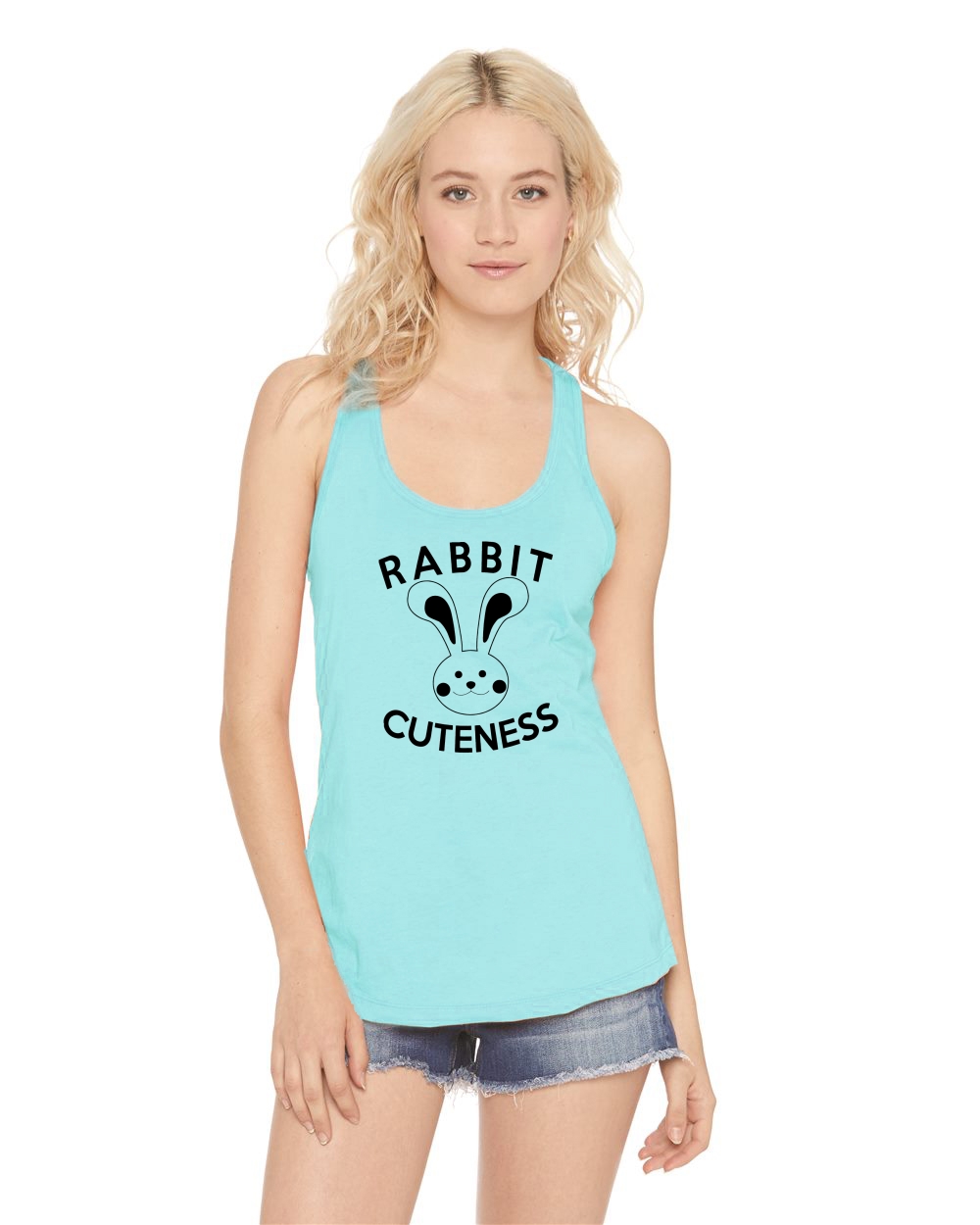 Ladies Rabbit Cuteness Racerback Bunny Animal | eBay