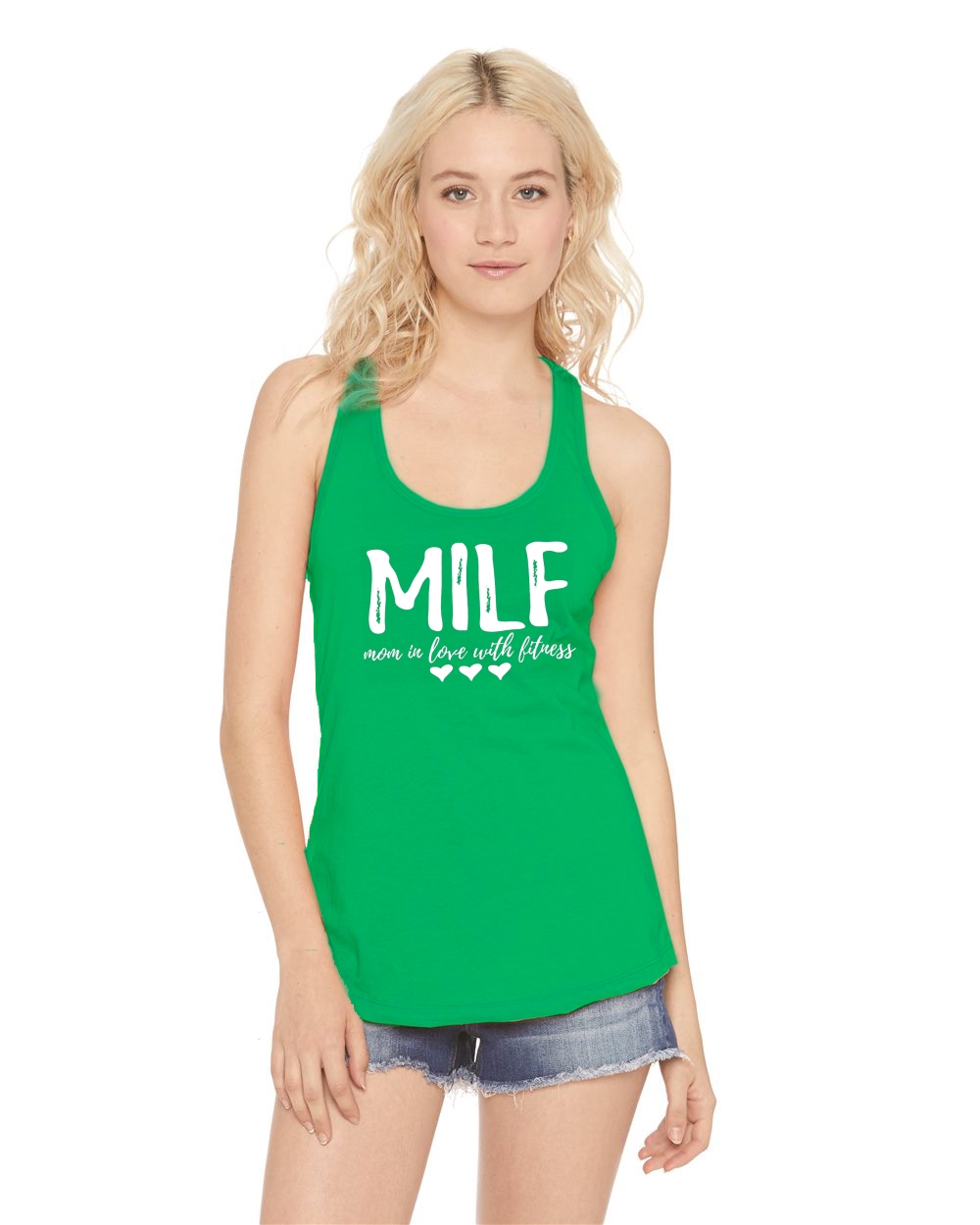 Ladies Milf Mom In Love With Fitness Racerback Wife Gym Workout Ebay 