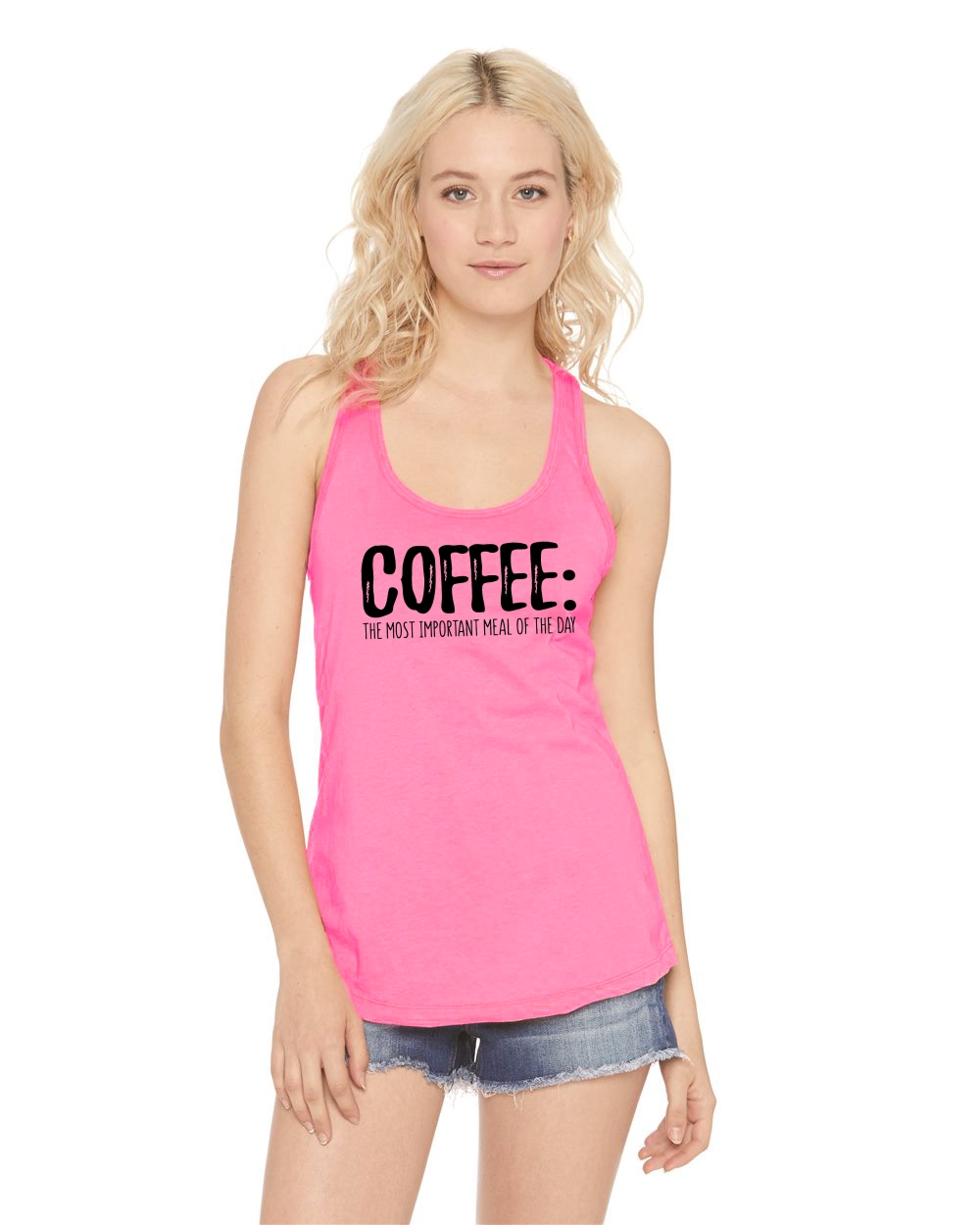 Ladies Coffee Most Important Meal Of The Day Racerback Caffeine Morning
