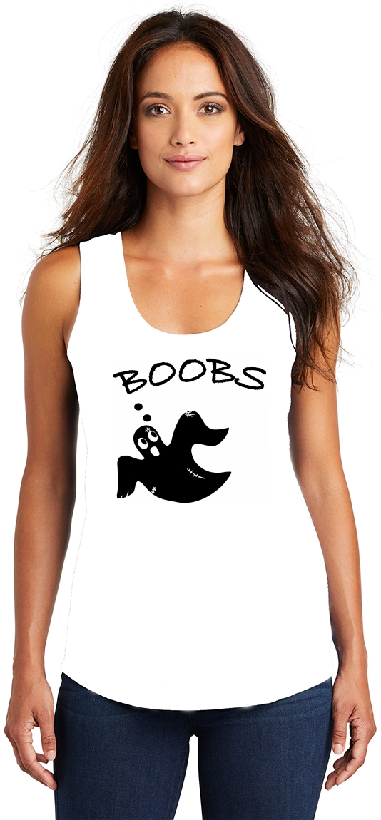 Ladies Boobs Ghost Tri Blend Tank Top Halloween Party Ebay