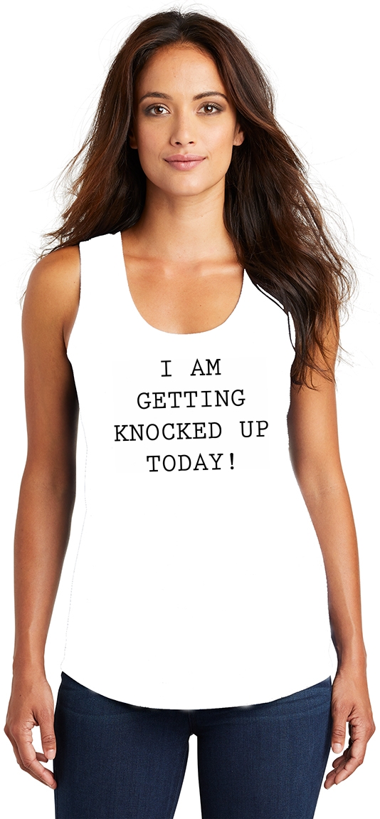 Ladies I Am Getting Knocked Up Today Tri Blend Tank Top Ivf Lgbt